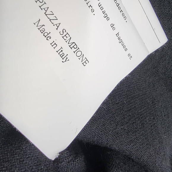 PIAZZA SEMPIONE Black Bateau Neckline Wool Silk Mini Dress - Size M - Picture 8 of 9